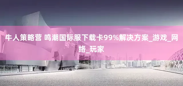 牛人策略营 鸣潮国际服下载卡99%解决方案_游戏_网络_玩家